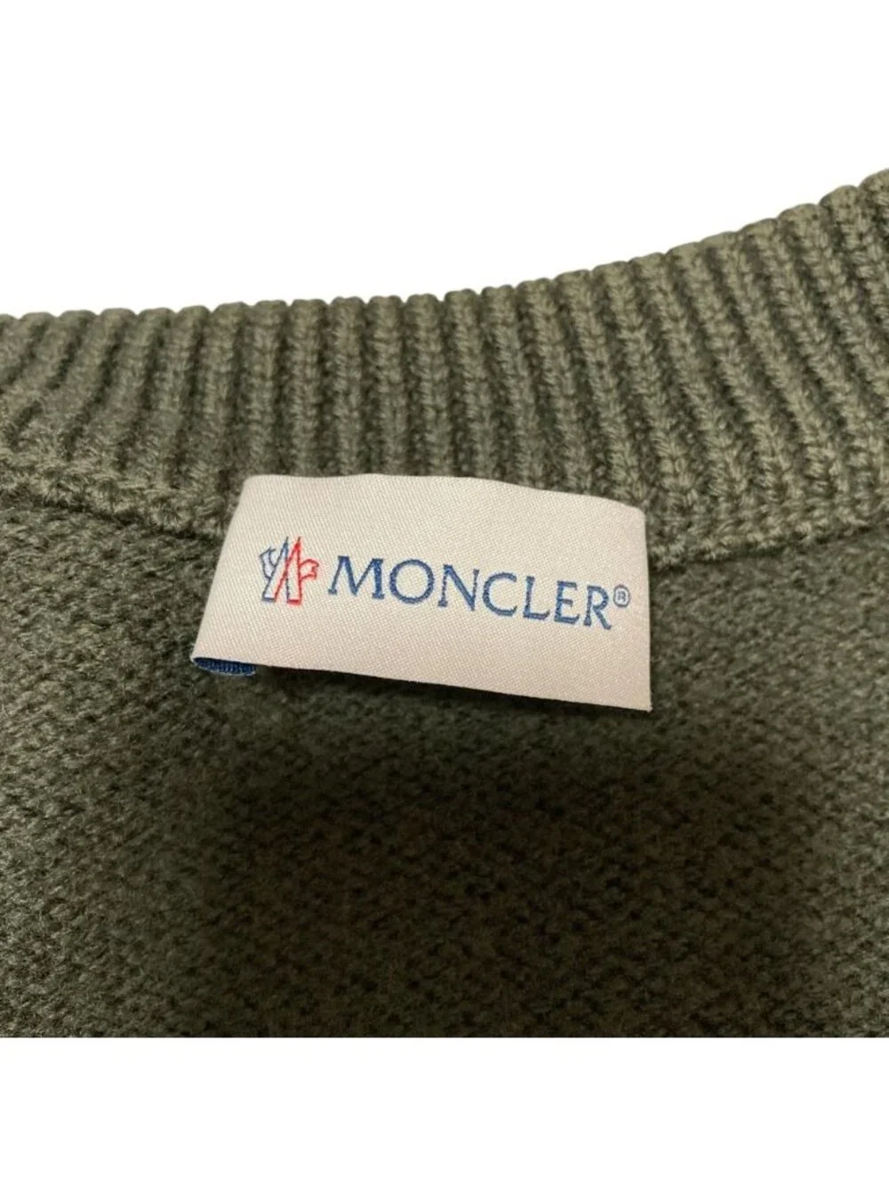 Moncler Hem Ruffle Down Knit Combination Jacket Khaki S